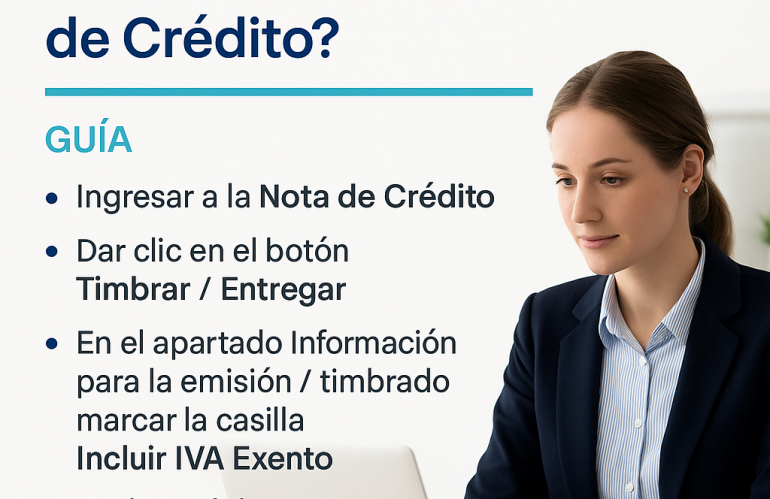 ¿Cómo incluir el IVA Exento en una Nota de Crédito en CONTPAQi?