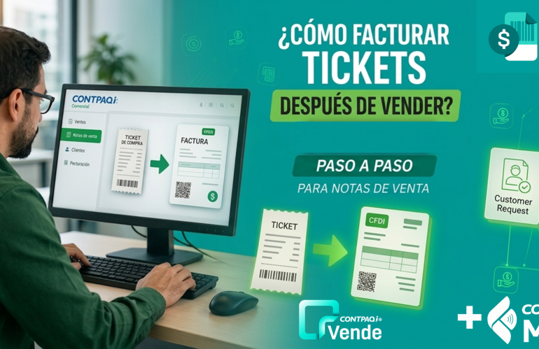 Cómo facturar tickets después de vender en CONTPAQi (autofacturación paso a paso para notas de venta)