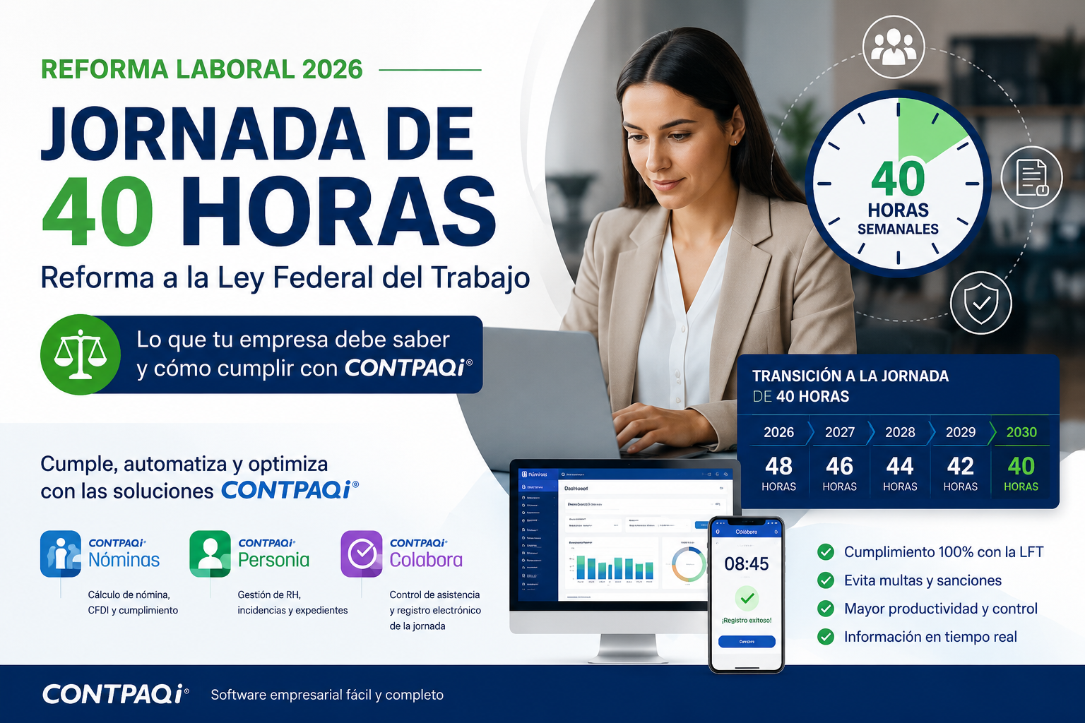 Cómo aplicar la Reforma Laboral de 40 Horas | CONTPAQi Nóminas ...