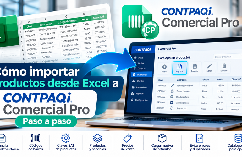 Cómo importar productos desde Excel a CONTPAQi Comercial Pro paso a paso