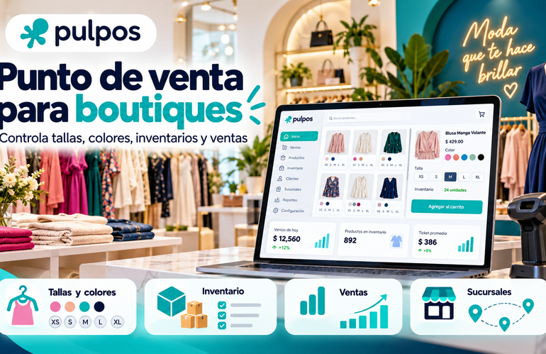Punto de venta para boutiques: controla tallas, colores, inventarios y ventas