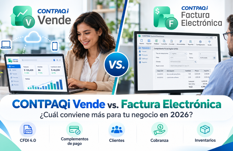 CONTPAQi Vende vs. Factura Electrónica: ¿cuál conviene más para tu negocio en 2026?